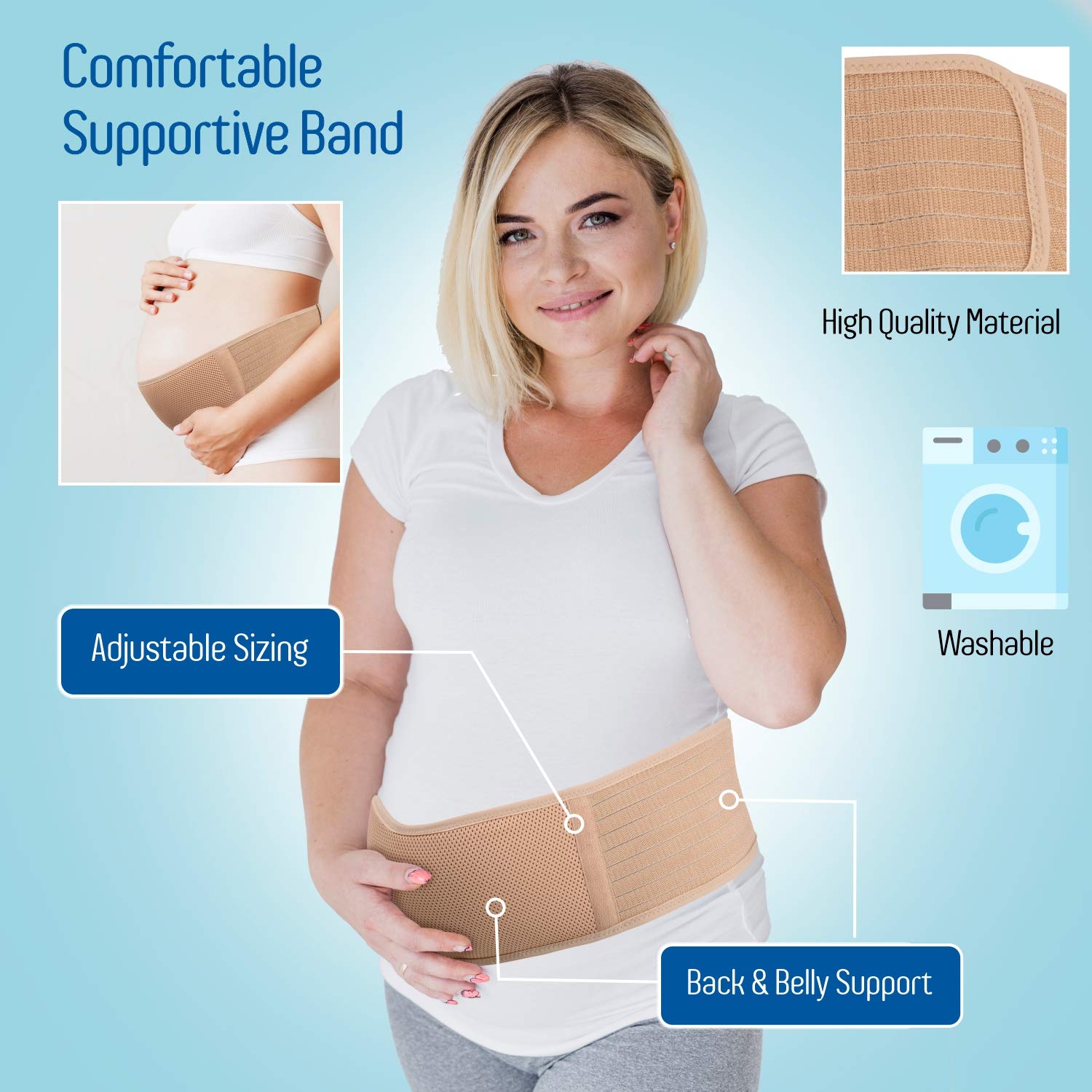 Maternity Belt, Pregnancy Support Belt, Breathable Belly Band - Back Hip & Pelvic Support Lumbar Relief Prenatal & Postpartum Tummy Wrap Abdominal Sling Prenatal Cradle - Universal Size: Industrial & Scientific