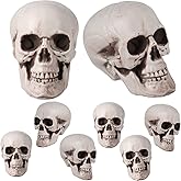 Boao 8 Pieces Halloween Skulls 2.0 x 2.4 x 3.1 Inches Realistic Looking Skulls Human Skeleton Head for Halloween Bar Home Table Decoration