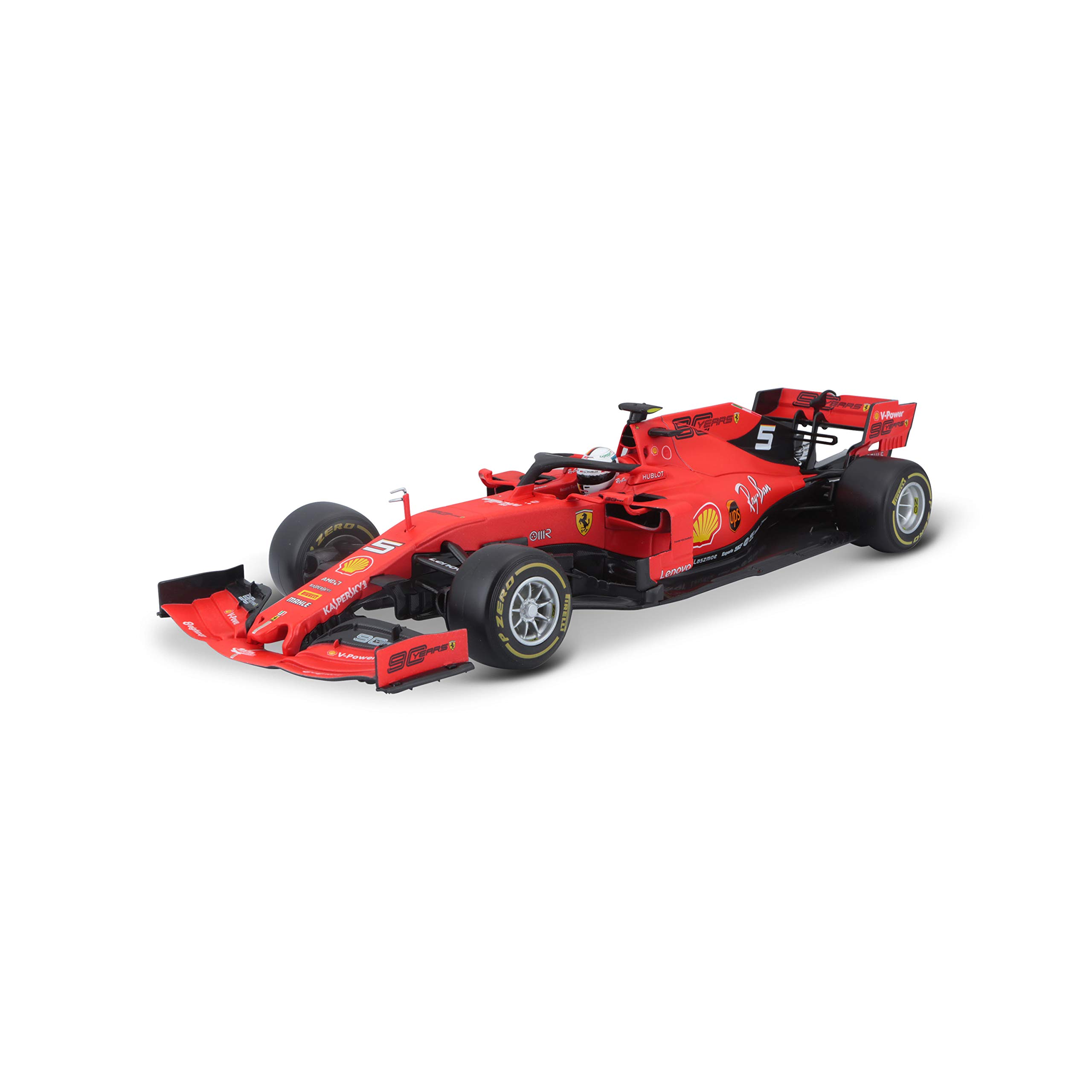 Bburago 15616807V 1:18 2019 Ferrari-Sebastian Vettel, Multicoloured, 18-16807-00000100