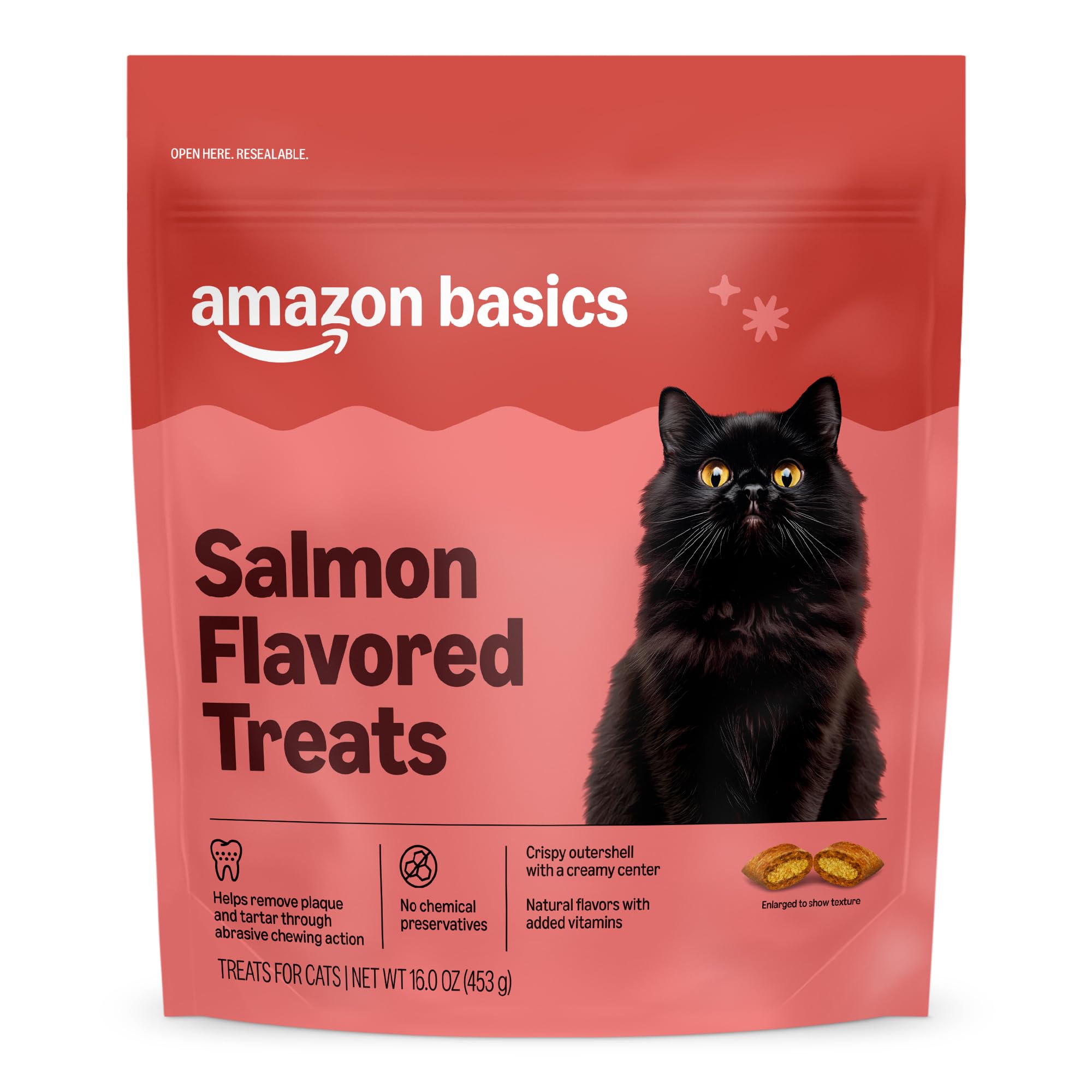 Amazon Basics Crunchy & Creamy Salmon Flavor Cat Treats 16 oz. Bag