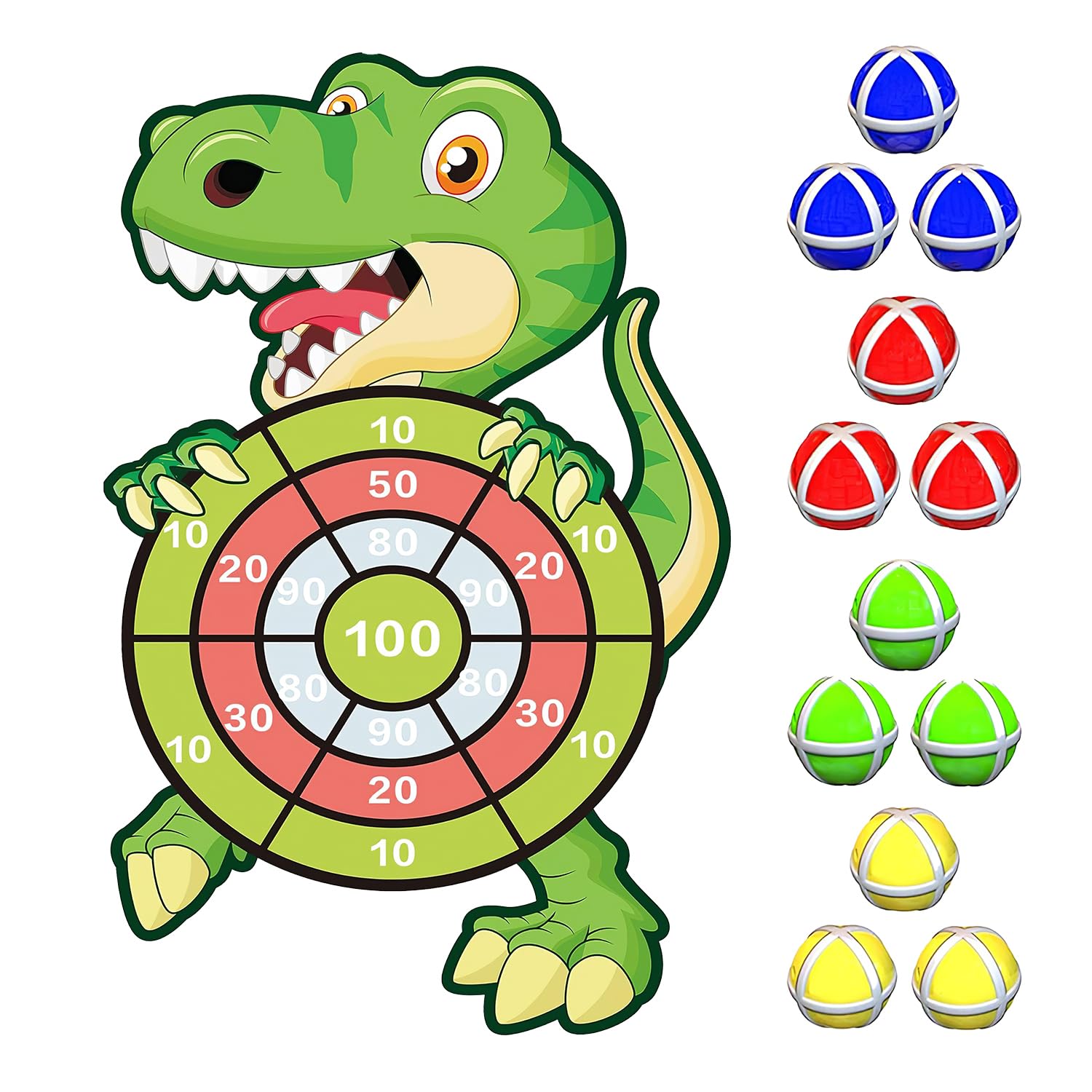 Dart Dino® Dinosaur Dartboard for Children | Dart Game with Scratch Balls | Fun Coordination Toy | Easy to Hang Indoor or Outdoor | For Boys and Girls | OriginalCup
