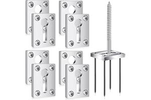 Shimeyao 8 Sets Newel Post Fastener Newel Post Mounting Kit Wood Handrail Installation Hardware Works on Finished Floors, Stairs, Ceramic Tile and Concrete, Rectangular