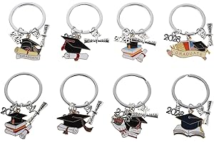 Parliky 2026 Graduation Cap Keychain Set 8pcs with Tassel Bulk for Graduation Party Favors and School