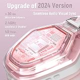 Ozeino Wireless Gaming Headset 2.4G Type C 40h RGB Pink PS5 PS4 PC view 3