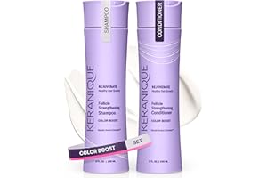 Keranique Color Safe Shampoo and Conditioner - Protect and Extend Color Shampoo and Conditioner for Women with Dry, Fine, Color Treated Hair - Sulfate Free Set for Colored Hair with UV Protection