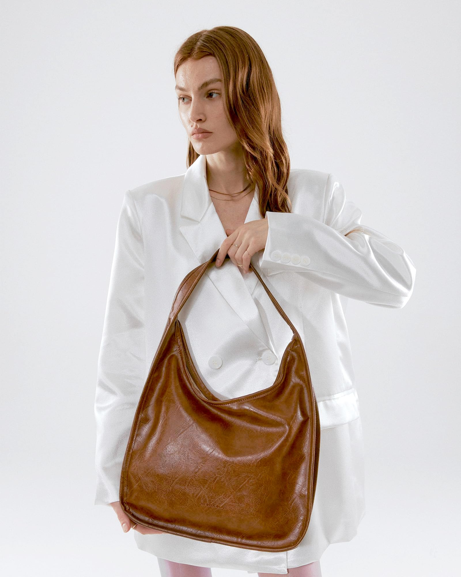 NEWBELLA Women's Hobo Purse - Faux Leather Shoulder Bag & Tote Handbag, Spacious Work Bag for Commute & Daily Use