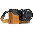 Megagear MG962 Sony Alpha A6300, A6000 Ever Ready - Funda de piel para cámara y correa, con acceso a la batería, color marrón claro Megagear MG962 Sony Alpha A6300, A6000 Ever Ready - Funda de piel para cámara y correa, con acceso a la batería, color marrón claro