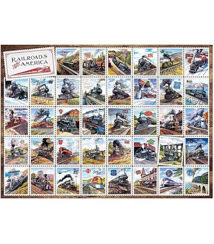 Eurographics Puzzle 500 Pezzi – History Of Trains, Educativo, Cartone Riciclato, Dimensioni 19.25x26.5