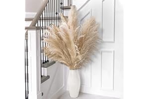 HOME SENSEI 10pcs 40'' inch Pampas Grass for Floor Vase - Tall Pampas Grass Tall - Dried Pampas Grass Decor - Natural Beige Dried Pampas Grass Decor Tall - Pompas Floral Grass - Boho Decor - Dried Flower for Vase