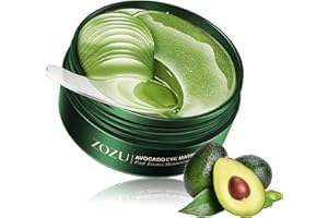 MEIPLUMLAI Avocado Eye Mask 60 Pcs, Under Eye Patches for Dark Circles and Puffiness, Moisturizing Nourishing Eye Treatment Mask, Moisturizing and improving eye skin dryness