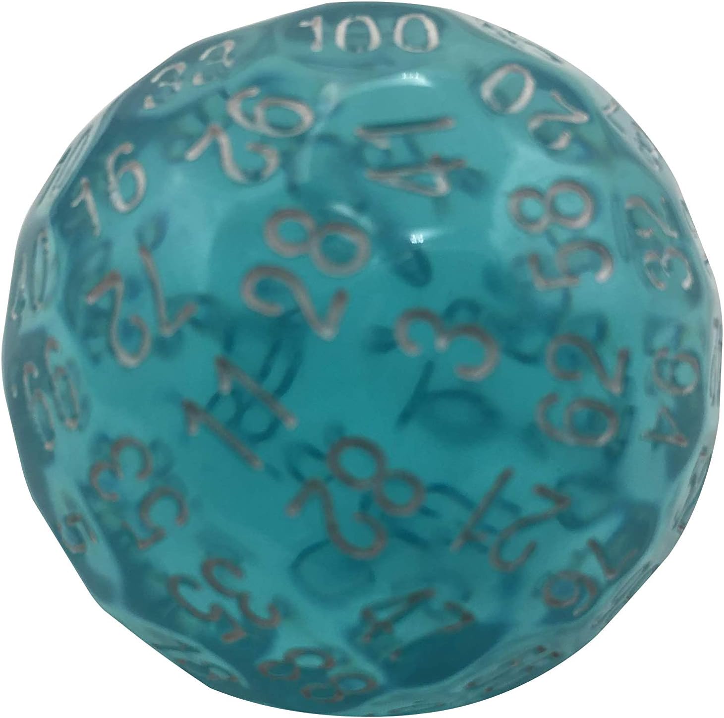 Skull Splitter Dice Single 100 Sided Polyhedral Dice (D100) | Translucent Blue Color Die RPGs (45mm)