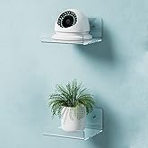 Weronique 2-Pack Wall Shelves Small Adhesive Floating Shelves Acrylic Hanging Shelves Display Ledges with 2 Types of Installation, Clear