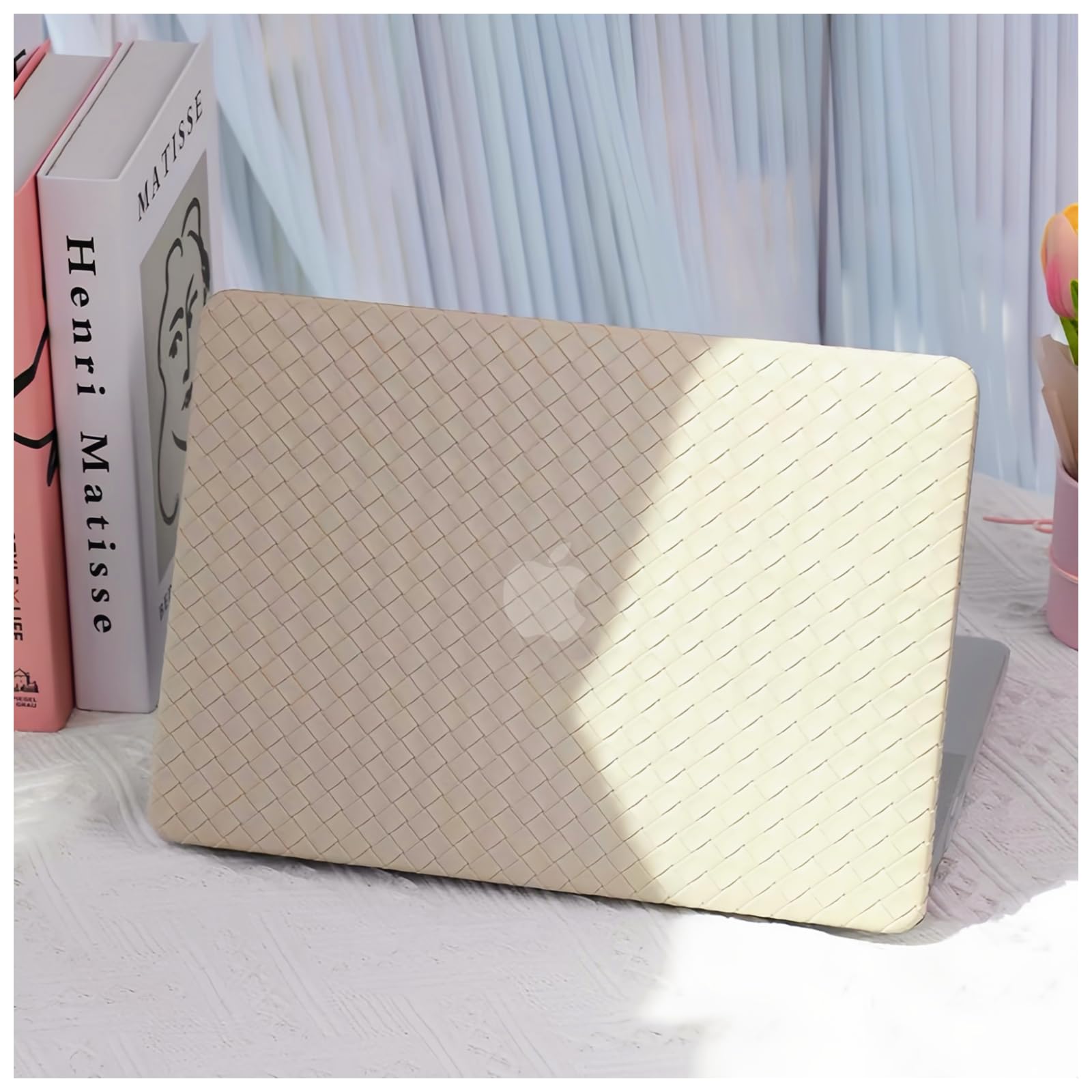 Photo 1 of BYCeKe Woven Case Compatible with MacBook Air 13.6 inch 2022-2025 M4 A3240 M3 A3113 M2 A2681,for Mac Air M2 Sturdy Protective Leather Woven Textured Hard&Keyboard Cover for Mac 13 M4 Weave,Boho Beige