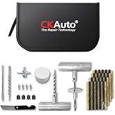 CKAuto 36 pcs Universal Tire Repair Kit with Plugs Heavy Duty Professional | for Flat Tire Puncture Repair, Value Pack, Tire Plug Kit for Cars, SUVs, Motorcycles, Trucks, RVs, and More