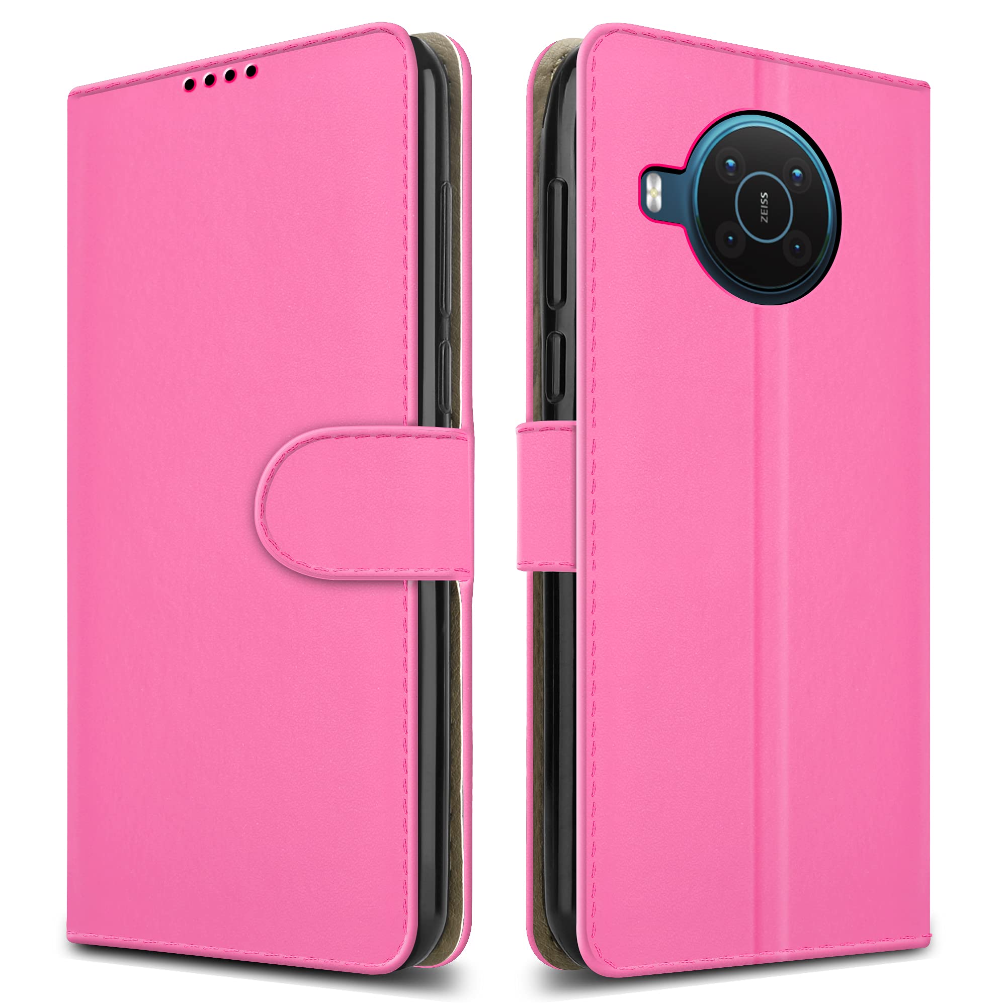 PIXFAB For Nokia X20 5G Leather Phone Case, Magnetic Closure Full Protection Book Folio Design, Wallet Case Cover [Card Slots] and [Kickstand] For Nokia X20 5G (6.67") - Pink