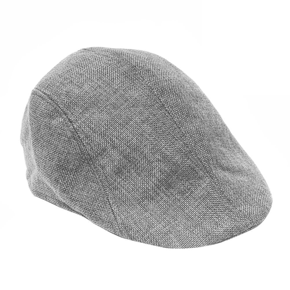 HugeStore Unisex Flat Cap Gatsby Newsboy Duckbill Peaked Baseball Hat - Grey