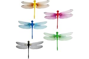 Dragonfly Hat Clip for Bugs,5Pcs Fake Dragon Clips for Hats Clothing, 8.5CM Dragonfly Clips Decor Craft Fly Supplies for Camp