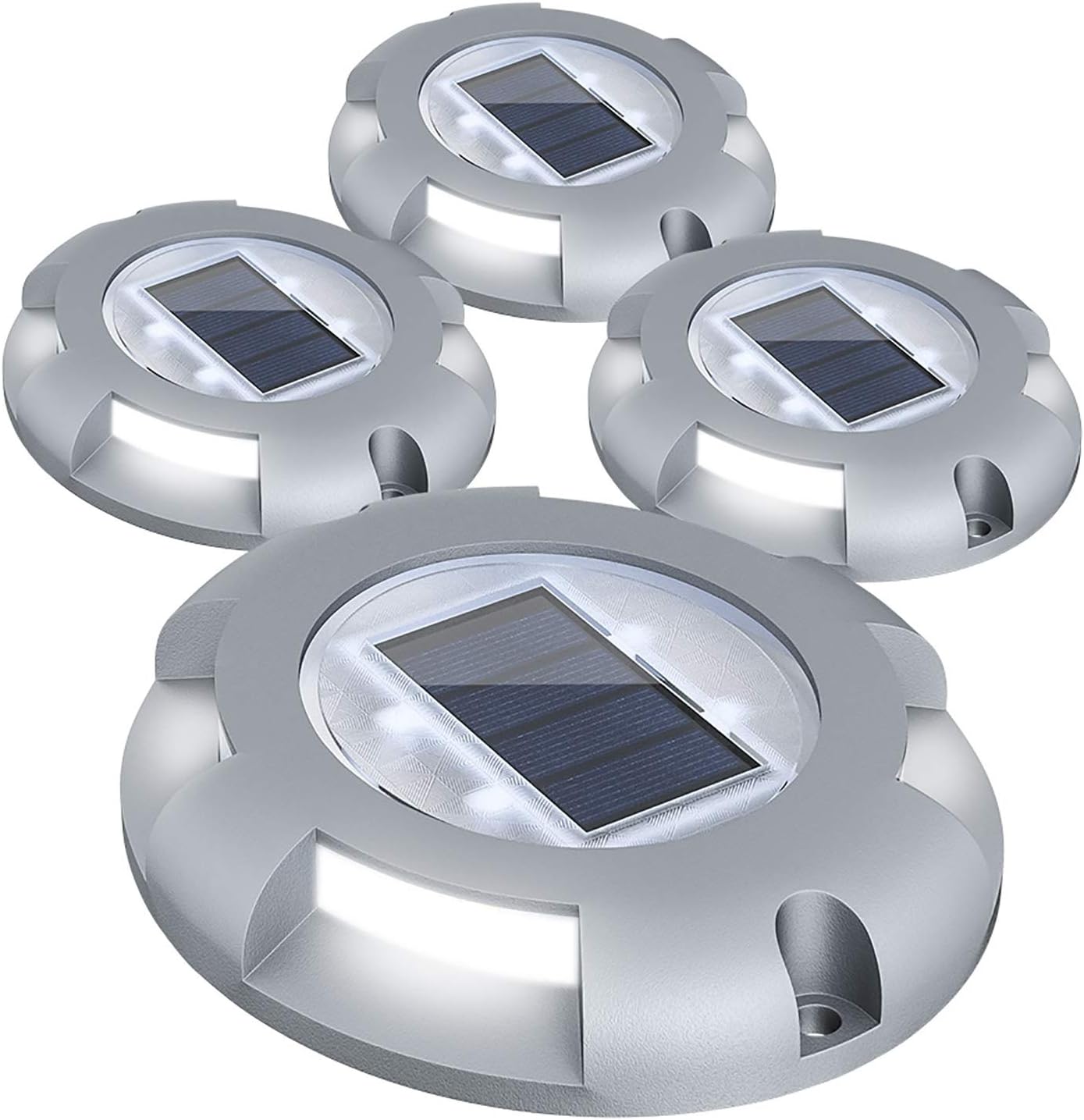 DEEPLITE Solar Deck Lights / Dock Lights / Driveway Lights Solar Powered, Waterproof, Flat and