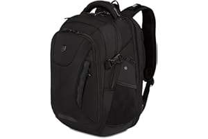 SwissGear Travel Tech Elite Laptop Backpack – Fits Laptops up to 16” – ScanSmart TSA-Friendly Backpack with USB Port, Shoe Compartment & Organizer Pockets – Black