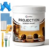 COATEZ Projector Screen Paint - 35 oz, Covers 100-120 sf | for Picture Perfect 1080 HD &amp; 4K UHD Clarity, Ambient Light Rejecting Projection Screen Paint for Wall, Digital Theater White