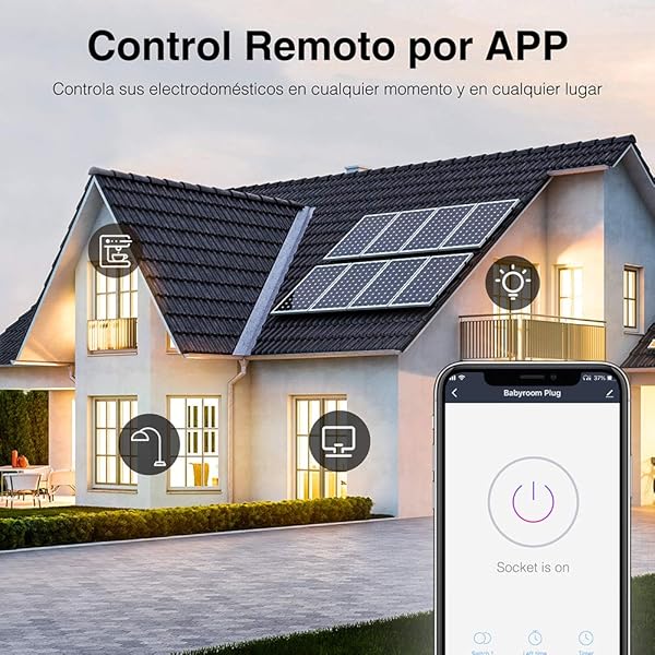 Mini Wifi Enchufe Inteligente Amazon Alexa Gosund Enchufe Control Remoto por APP Smart Plug Funcionar con Monitor de EnergaTemporizacin Compartible con AlexaGoogle Home 2Packs SOLO 2 4GHz