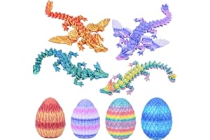 4PCS 3D Printed Dragon Eggs with Articulated Dragons,Mystery Toys Gifts for Kids Adults Easter Basket Stuffers Christmas Stoc