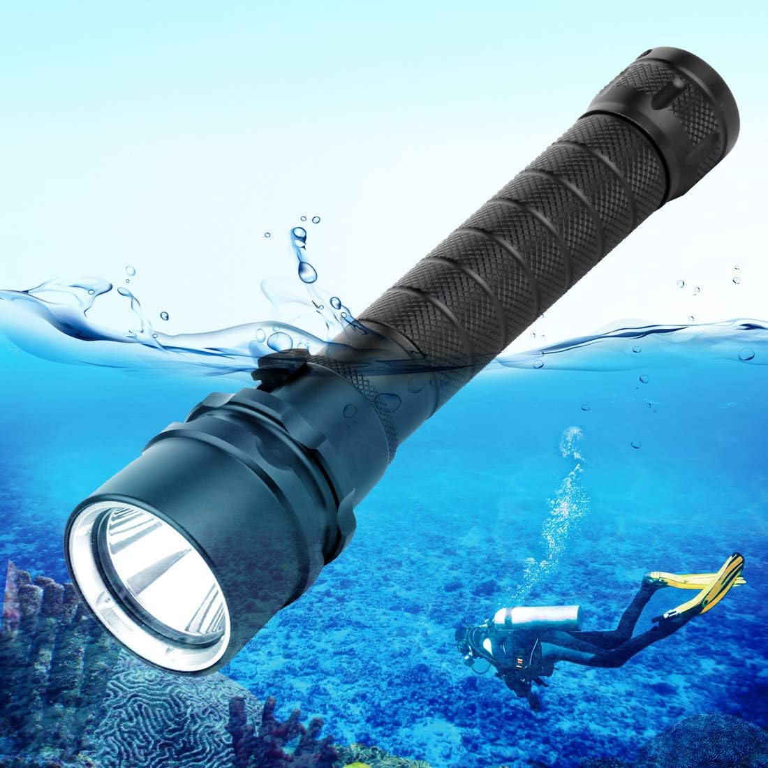 2000/6000/8500 Lumen Waterproof Underwater XML2 LED Submarine Lights Holder with Rechargeable