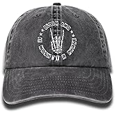 InnoBeta Skull Goth Elder Emo Cap for Men & Women, Adjustable Vintage Baseball Cap Washed Cotton Embroidered Hat, Elder Emo Gothic Skeleton Gifts for Birthday, Christmas Grey