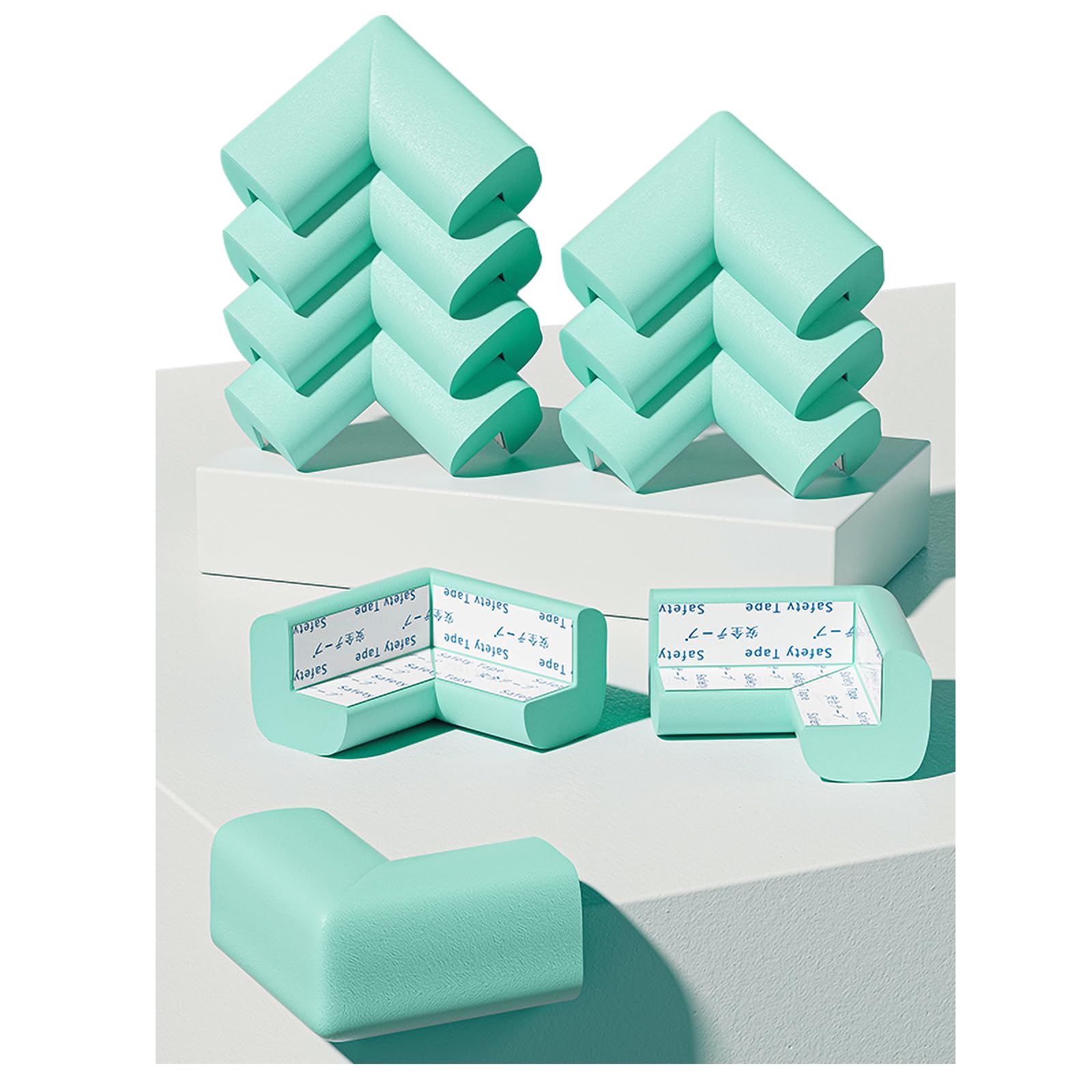 Fozobaiy Baby Corner Protectors,Baby Proofing Foam Edge Guard,Table Protectors For Kids,Suitable For Coffee Table Desk Furniture Fireplace Sharp Corners,10 Corner pads (Light green)