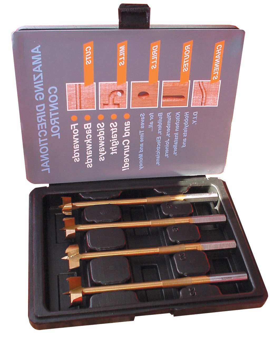LEJA TOOLS MAD-204 - Broca 3 filos con recubrimiento de Titanio - Juego 4 brocas 15-18-20-22 mm mm