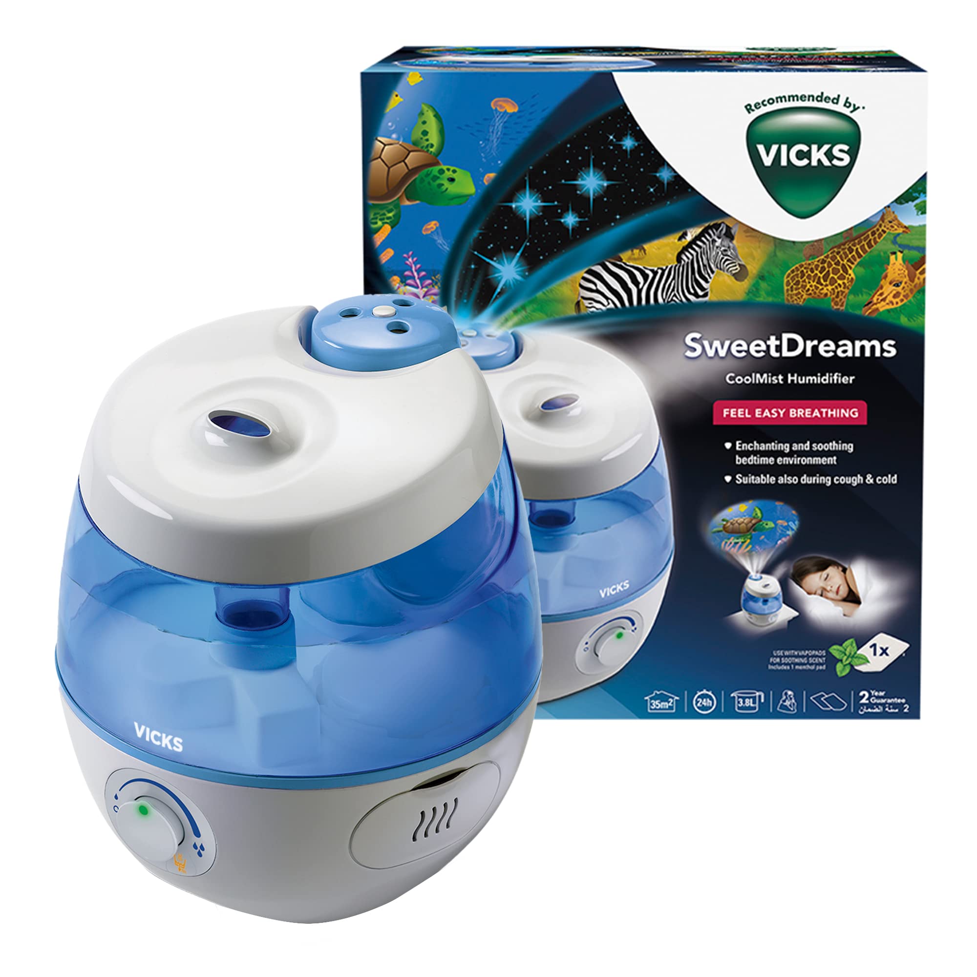 Vicks VUL575 Sweet Dreams Cool Mist Humidifier with Image Projector