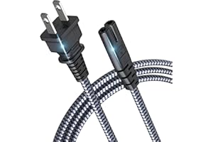 Power Cord, Goalfish 6.6ft/2m AC Power Cable 7A 125V TV Power Cord 18AWG 2 Prong Power Cable Replacement for Sony PS4, PS5 Game Console, Speaker, Monitor, HDTV, 4K TV, Printer, Laptop Power Supply