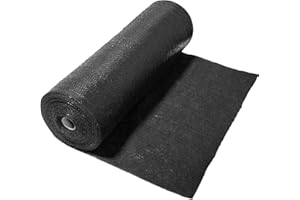 June Fox 5oz Pro Garden Weed Barrier Landscape Fabric, Heavy Duty Weed Block Gardening Mat, Black (1.3ft x 82ft)