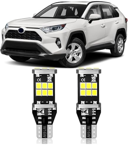 2x BMTxms 7443 7444 Red LED Bulbs For Brake/Tail Lights - CANbus Compatible For Toyota RAV4 & More
