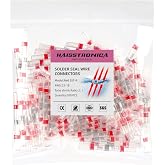haisstronica 100PCS Solder Seal Wire Connectors, AWG 22-18 Red Sleeves | Wire Gauge Markings, Clear Tubing, Hot-Melt Adhesive Rings, Compact Refill Packaging, Heat-Gun Application, Automotive Wiring