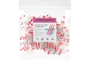 haisstronica 100PCS Solder Seal Wire Connectors,Waterproof Heat Shrink Butt Connectors Terminals for Watercraft,Electrical,Electronics AWG 22-18 Red