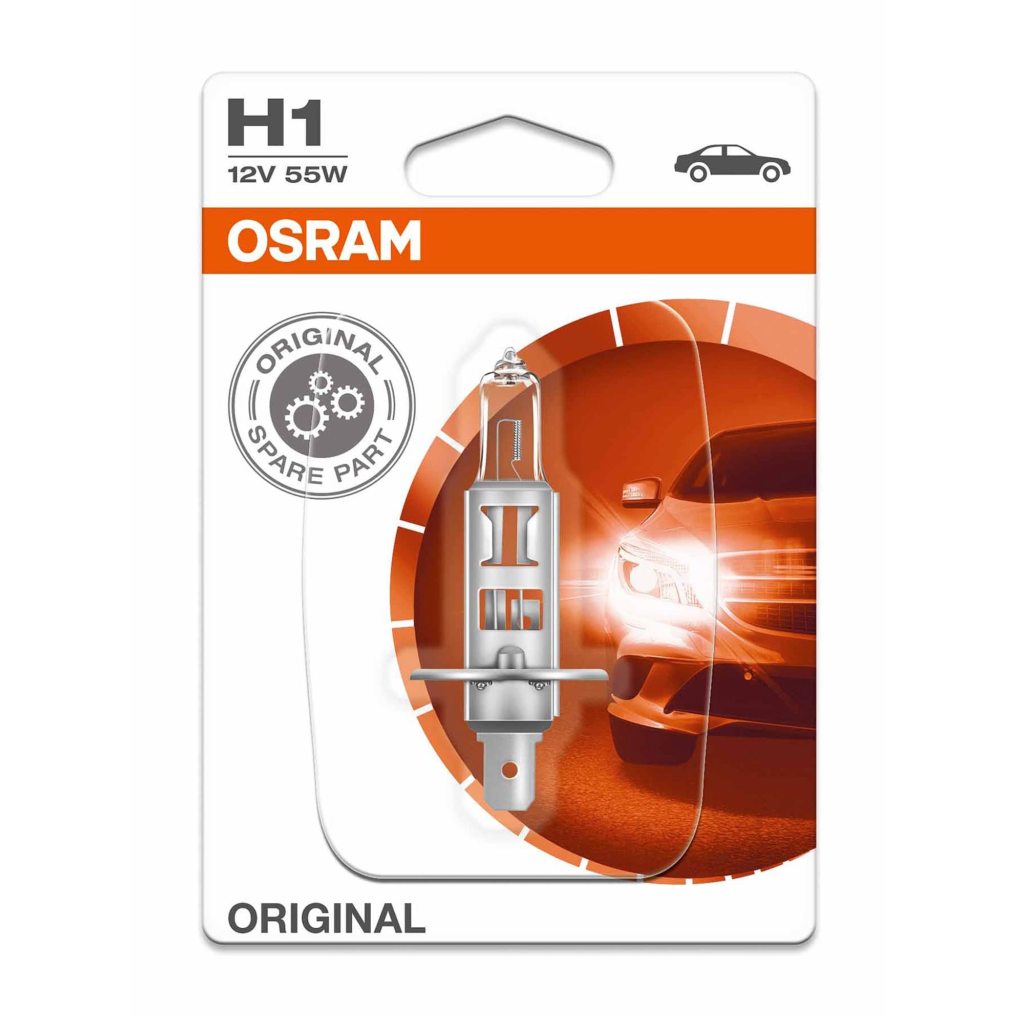 OSRAM ORIGINAL H1, halogen-headlamp bulb, 64150-01B, 12V, single blister (1 piece)
