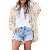 Womens Summer Crochet Lightweight Cardigan Coverups Boho Kimono Long Sleeve Open Front Knitted Outwear Cover Up Outfits