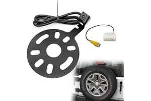 VRASLY Spare Tire Backup Camera, Car Rear View Back Up Camera for Jeep Wrangler Spare Tire Mount 2007-2018, Waterproof Wide Angle Removable Camera Guidelines with OEM Monitor Adapter