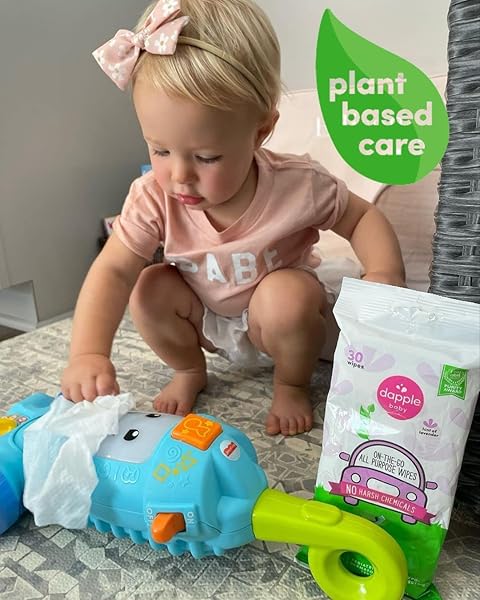 DAPPLE BABY ALL PURPOSE WIPES, HYPOALLERGENIC & POWERED BY PLANTS CLEANING WIPES, HINT OF LAVENDER, 30 COUNT (PACK OF 1)