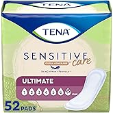 Tena Sensitive Care Incontinence Pads, Postpartum & Bladder Control Pads for Women, Ultimate Absorbency, Extra Coverage, Long, 52 Count