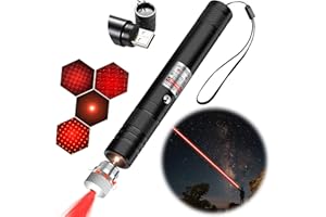 Cowjag Laser Pointer, Long Range Red Laser Pointer, 2000 Metres Laser Pointer High Power Pen, Red Lazer Pointer Rechargeable for Hiking, Cat Laser Toy USB Charge(Red Light)