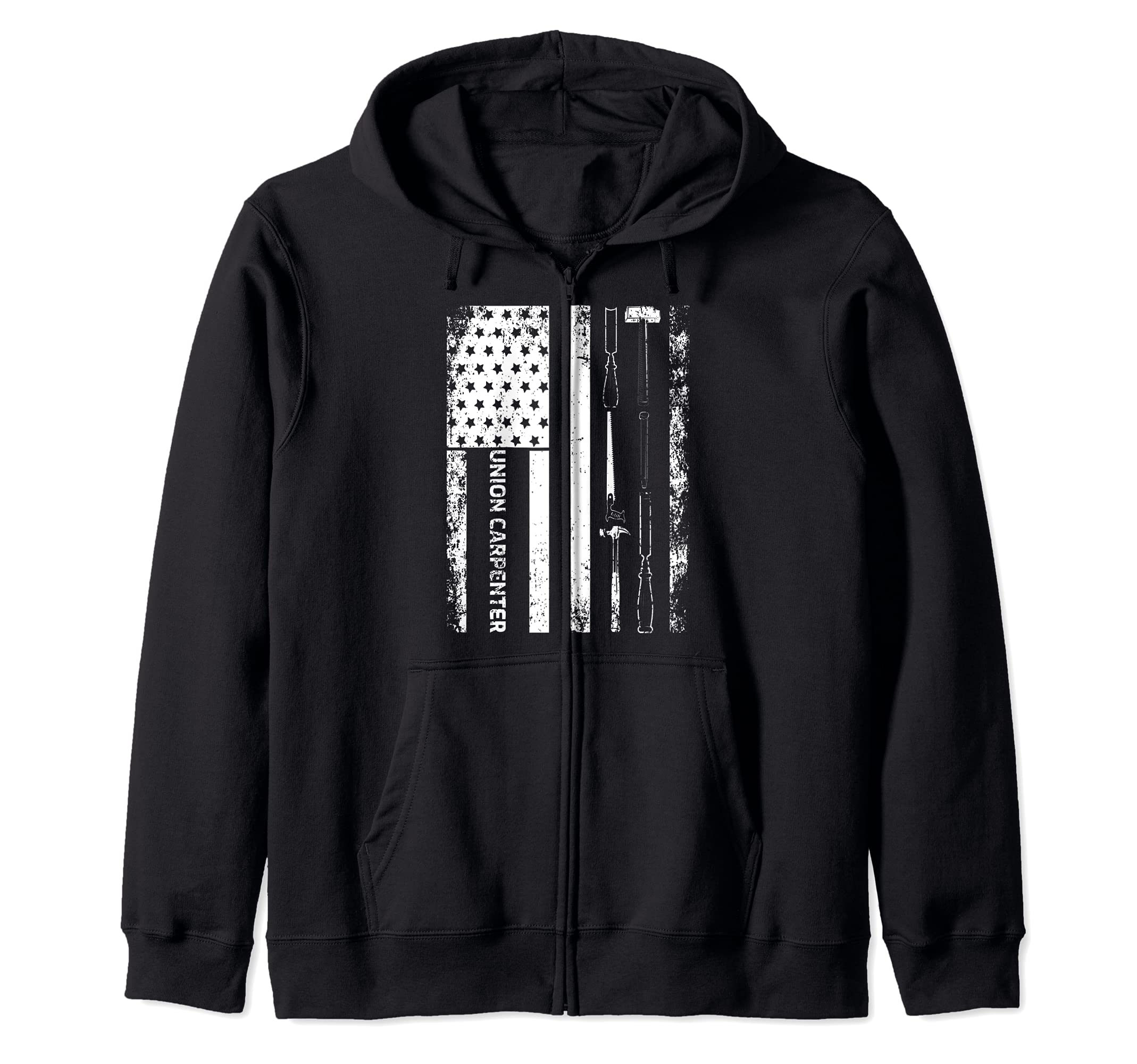 Vintage USA American Flag Union Carpenter Zip Hoodie
