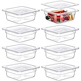 Sieral 1/6 Size Clear Food Prep Containers with Lids - Durable Polycarbonate Salad Bar Food Storage Pans for Commercial Kitchen, Restaurant, and Buffet Use