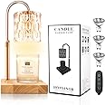 Honvinor Candle Warmer Lamp, Candle Warmer Light with Timer & Dimmer, Candle Warmer Lamp Adjustable Height, Compatible with Jar Scented Candles, Candle Warming Lamp with 3 Bulbs for Home Decor