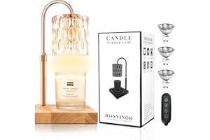 Honvinor Candle Warmer Lamp, Candle Warmer Light with Timer & Dimmer, Candle Warmer Lamp Adjustable Height, Compatible with Jar Scented Candles, Candle Warming Lamp with 3 Bulbs for Home Decor