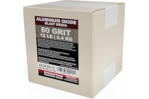 INTERACTIVIA #60 Aluminum Oxide - 12 LBS - Medium Premium Long-Lasting Sand Blasting Media, High Abrasive Force Sand Blaster Sand for Metal, Glass, Stone or Wood, Sandblasters, Blasting Cabinet, Blasting Guns