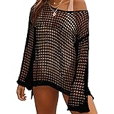 CHERRY CAT Crochet Cover Ups for Women Sexy Hollow Out Swim Cover Up Knit Summer Outfits