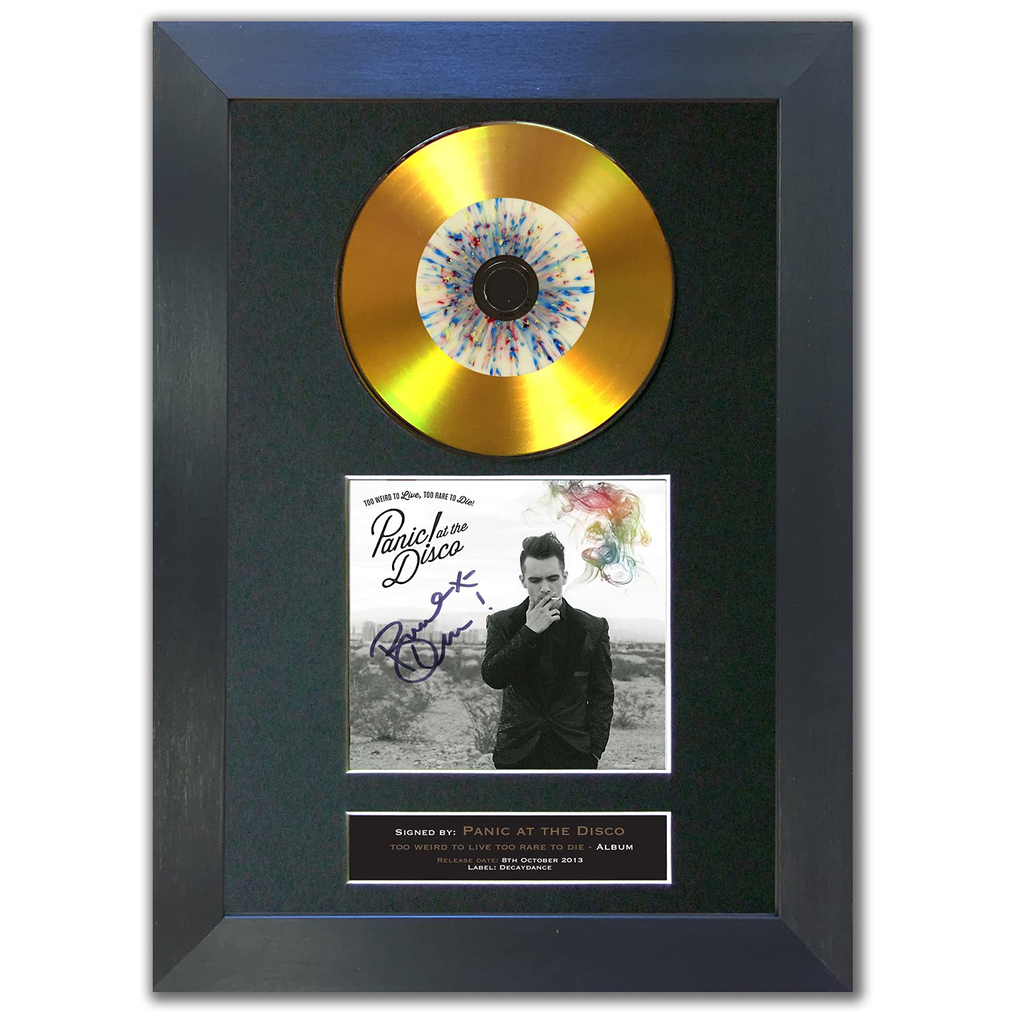 PANIC AT THE DISCO GOLD DISC Album Signed Reproduction Autograph BLACK FRAME Mounted A4#127