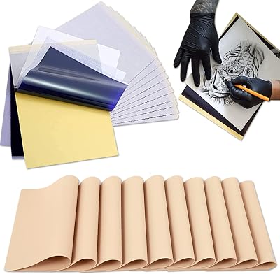 Rayyl Tattoo Skin Practice Kit 10pcs Fake Skin & 20pcs Stencil Paper for